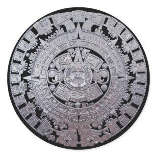 Modern Aztec Mayan Calender Classic Round Sticker