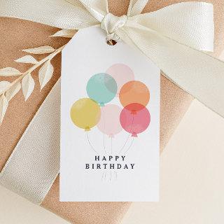 Modern Balloon Bunch Happy Birthday Gift Tags