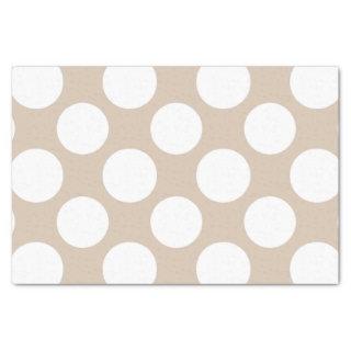 Modern Beige White Polka Dots Pattern Tissue Paper