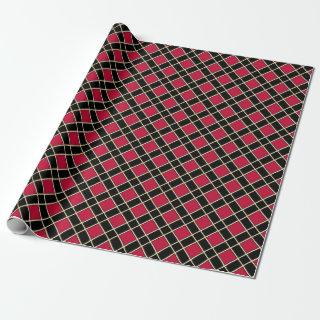 Modern Black and Burgundy Red Checkered Pattern