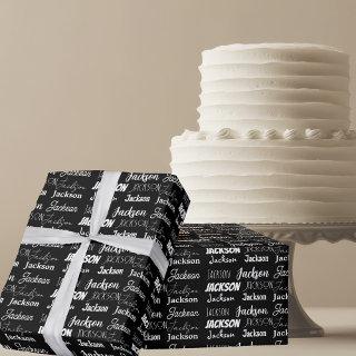 Modern Black Custom Typography Collage Birthday