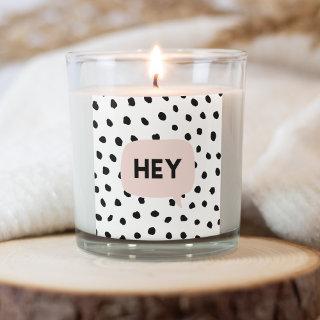 Modern Black Dots & Bubble Chat Pink With Hey Square Sticker