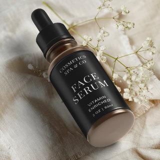 Modern Black Face Serum Dropper Cosmo Bottle Wrap Label