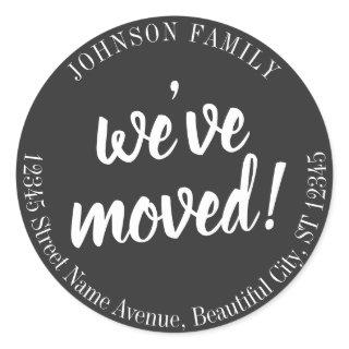 Modern Black Script We've Moved New Address Label