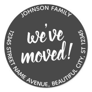 Modern Black Script We've Moved New Address Label