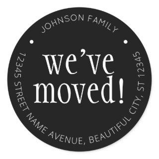 Modern Black We've Moved Chic New Address Label