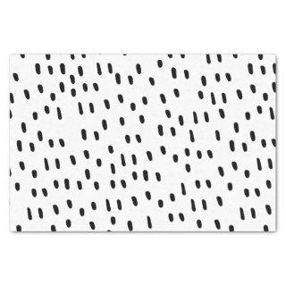 Modern Black & White Abstract Dot Pattern Trendy Tissue Paper