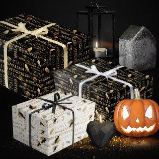 Modern Black White And Gold Chic Adult Halloween  Sheets