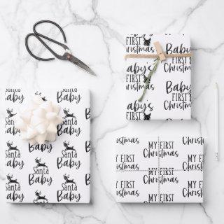 Modern Black & White Baby First Christmas Gift  Sheets