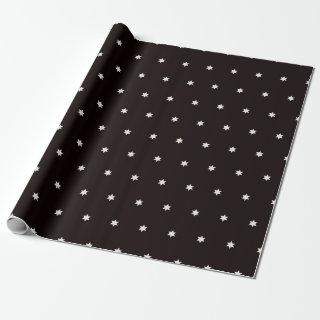 Modern Black White Christmas Stars Pattern