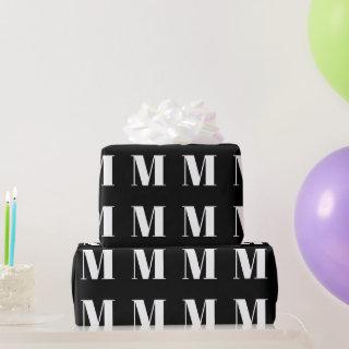 Modern black white custom initial letter monogram