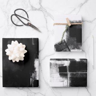 Modern Black White Gray Rustic Abstract s3  Sheets