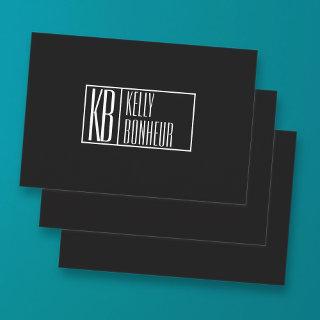 Modern Black & White Initials with Name Monogram  Sheets