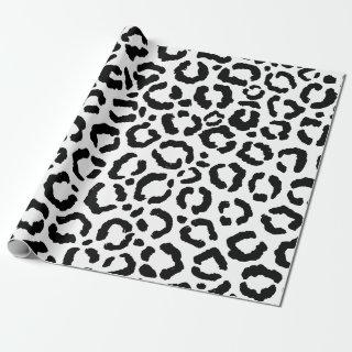 Modern Black White Leopard Animal Print Pattern
