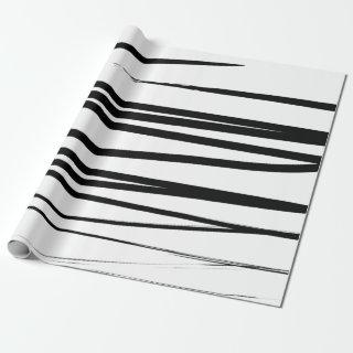 Modern Black & White Lines Abstract Art