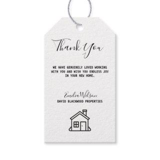 Modern Black & White Real Estate Gift Tags