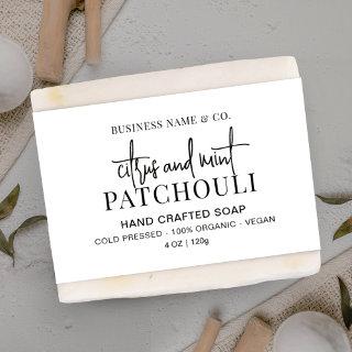 Modern Black & White Soap Belly Band Wrap Label