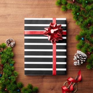 Modern black & white stripes elegant pattern gift