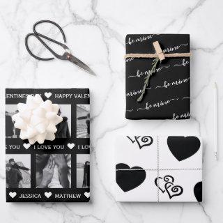 Modern Black & White Valentines | Add Own Photo  Sheets