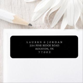 Modern Black & White Wedding Return Address Labels