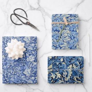 Modern Blue 3D Floral Leaves Wallpaper Design  Sheets