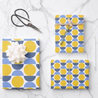 Modern Blue and Yellow Geometric Shapes  Sheets