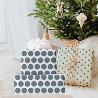Modern Blue Polka Dots Christmas