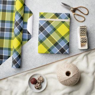 Modern Blue & Yellow Tartan Plaid Pattern