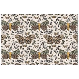 Modern Bohemian Moth Wildflowers Abstract Pattern Tissue Paper