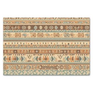 Modern Boho Camel Brown Turquoise Tissue Paper