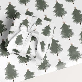 Modern Boho Christmas Green and Gold Tree