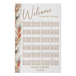 Modern Boho Faux Wrapped Canvas Seating Chart