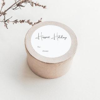Modern Boho Happiest Holidays To From Classic Round Sticker