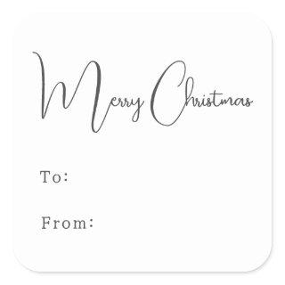 Modern Boho Merry Christmas To From Square Sticker