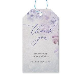 Modern boho spring dusty purple lilac Baby Shower Gift Tags