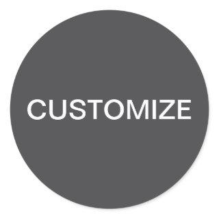 Modern Bold Editable Name, Business or Brand Etc. Classic Round Sticker