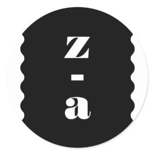 Modern Bold Scalloped Border Black White Wedding Classic Round Sticker