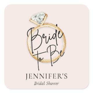 Modern Bride To Be Bridal Shower Square Sticker