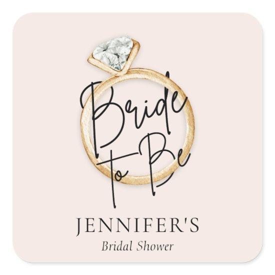 Modern Bride To Be Bridal Shower Square Sticker