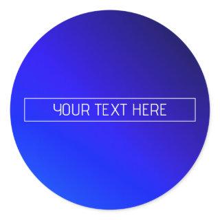 Modern Bright Blue & Purple Gradient Ombre Classic Round Sticker