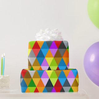 Modern bright funky colorful triangles pattern