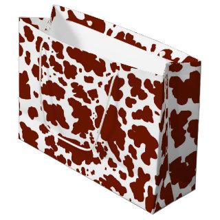 Modern Brown Cow Skin Rodeo Animal Print  Large Gift Bag