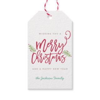 Modern Brush Script Bright Christmas Gift Tag