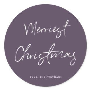 Modern Brush Script Merriest Christmas Sticker