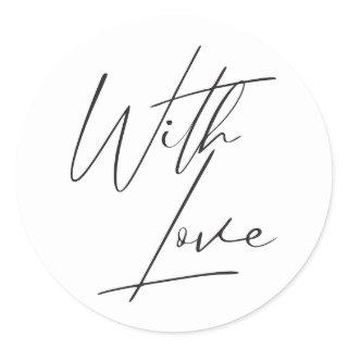 Modern Calligraphy Custom Color Wedding Envelope Classic Round Sticker