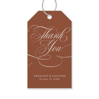 Modern calligraphy timeless Terracotta wedding Gift Tags
