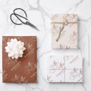 Modern calligraphy timeless terracotta  wedding  sheets