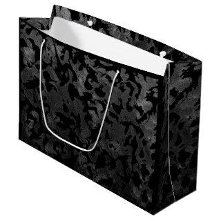 Modern Camo -Black and Dark Grey- camouflage Large Gift Bag