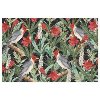Modern Cardinal Red Amaryllis Collage Tissue Paper