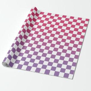 Modern Checkered Pink to Purple Gradient Pattern
